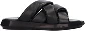 Tango | Pepper 1-a black puffy leather sandal - black sole | Maat: 41