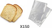 150 Sacs à sandwich avec clips de fermeture | 20 x 25 cm | sacs frais refermables pour les bandes de fermeture du sandwich