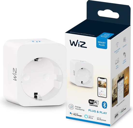 WiZ Slimme stekker met Powermeter - Eenvoudige Bediening via de App - Stekkertype F - Wi-Fi