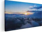 Artaza Canvas Schilderij Zonsondergang In De Wolken  - 40x20 - Klein - Foto Op Canvas - Canvas Print