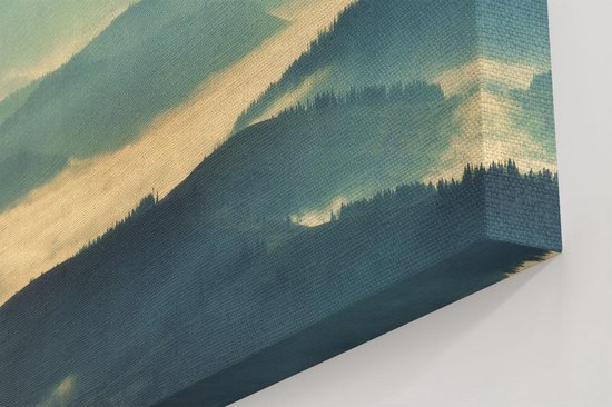 Artaza Peinture Sur Toile Paysage De Colline Pendant Le Brouillard - 60x90 - Photo Sur Toile - Impression Sur Toile