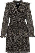 VILA VIURA L/S SHORT DRESS Black Dames Jurk - Maat 36