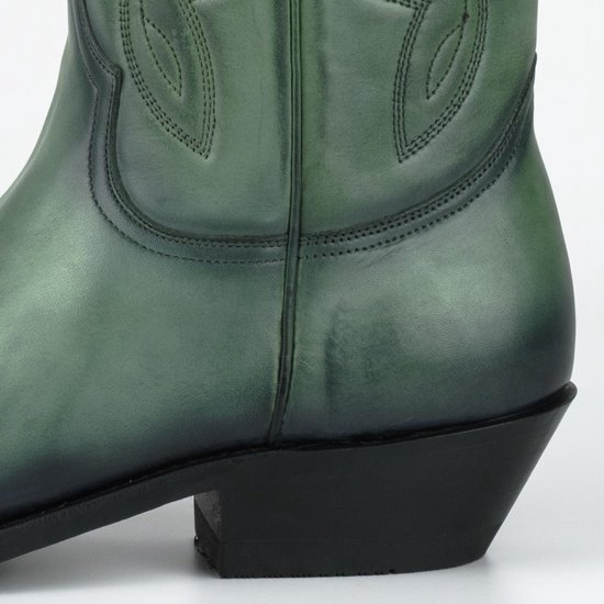 Mayura Boots 2374 Vintage Blauw Cow Fashion Enkellaars Spitse Neus Western Hak Echt Leer 11 8