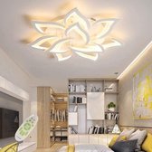Luxe Lotus Plafondlamp Dimbaar met App besturing en Afstandbediening - Ø87 cm - 10 W - Energieklasse AA++ - 10 bladeren - Plafonnière - Modern - Wit - Rgb - plafondverlichting - Kamer - Woonk