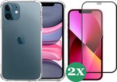 iPhone 13 hoesje apple siliconen transparant case - 2x iPhone 13 Screen Protector Glas