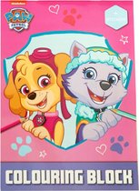 Paw Patrol kleurblok met stickers - kleurboek met stickervel roze