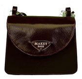 MAKEY-ROYAL Valery - Handtasje - Bordeaux Echt Leer Handgemaakt Red Genuine Leather Handmade
