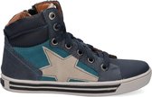 Braqeez 419909-529 Jongens Hoge Sneakers - Blauw - Leer - Veters