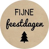 Kraft stickers kerst fijne feestdagen kerstboom Ø 40mm - 48 stuks | etiketten sluitzegel cadeautjes