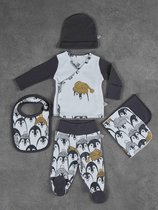 Ecocotton babyset van biologisch katoen 5-delige - Pingu antraciet