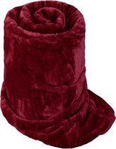 Faux Fur fleece deken burgundy 150x200 cm
