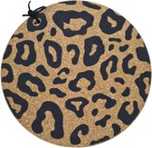 Onderzetters KIARA - Panter - Bruin / Zwart - Kurk - Rond - Ø 10 cm - Set van 4