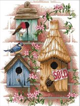 Borduren - vogelhuisjes - 40x50 cm - 30 kleuren