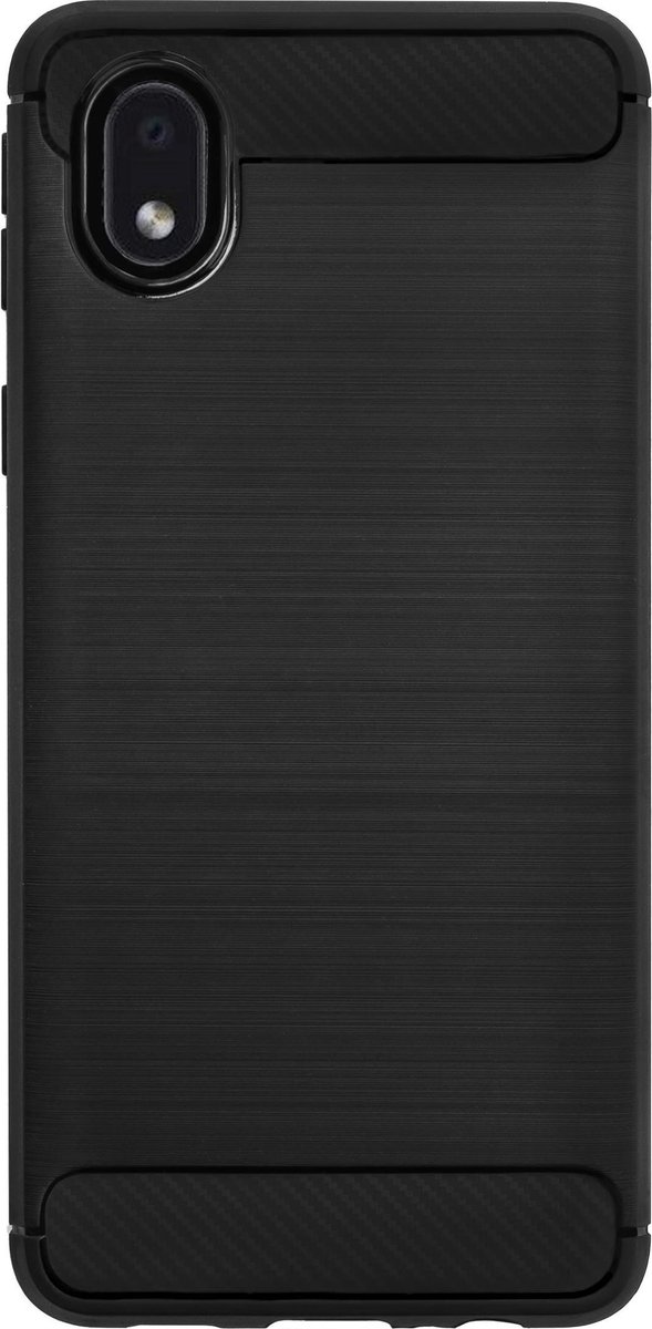 BMAX Carbon soft case hoesje voor Samsung Galaxy A01 Core / Soft cover / Telefoonhoesje / Beschermhoesje / Telefoonbescherming - Zwart