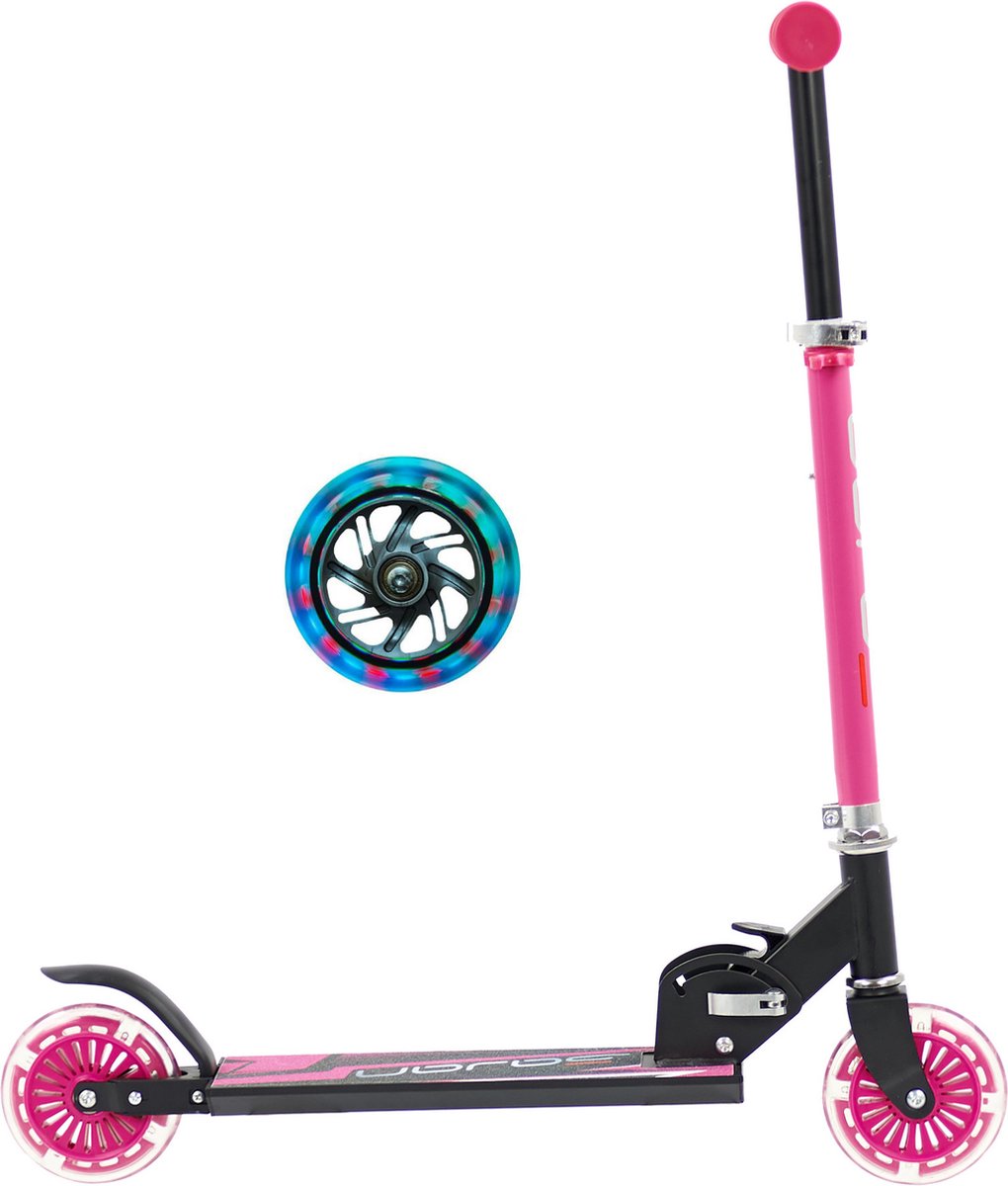 Sajan - Kinderstep - Step - Step met LED Wielen - Aluminium - Autoped - Roze — afbeelding 10