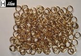 Hisa - Ringen voor sieraden - Gold - 200 stuks - Jumpring Splitring Ring Ringetjes - 6 mm