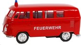 schaalmodel VW T1 brandweerwagen jongens die-cast rood