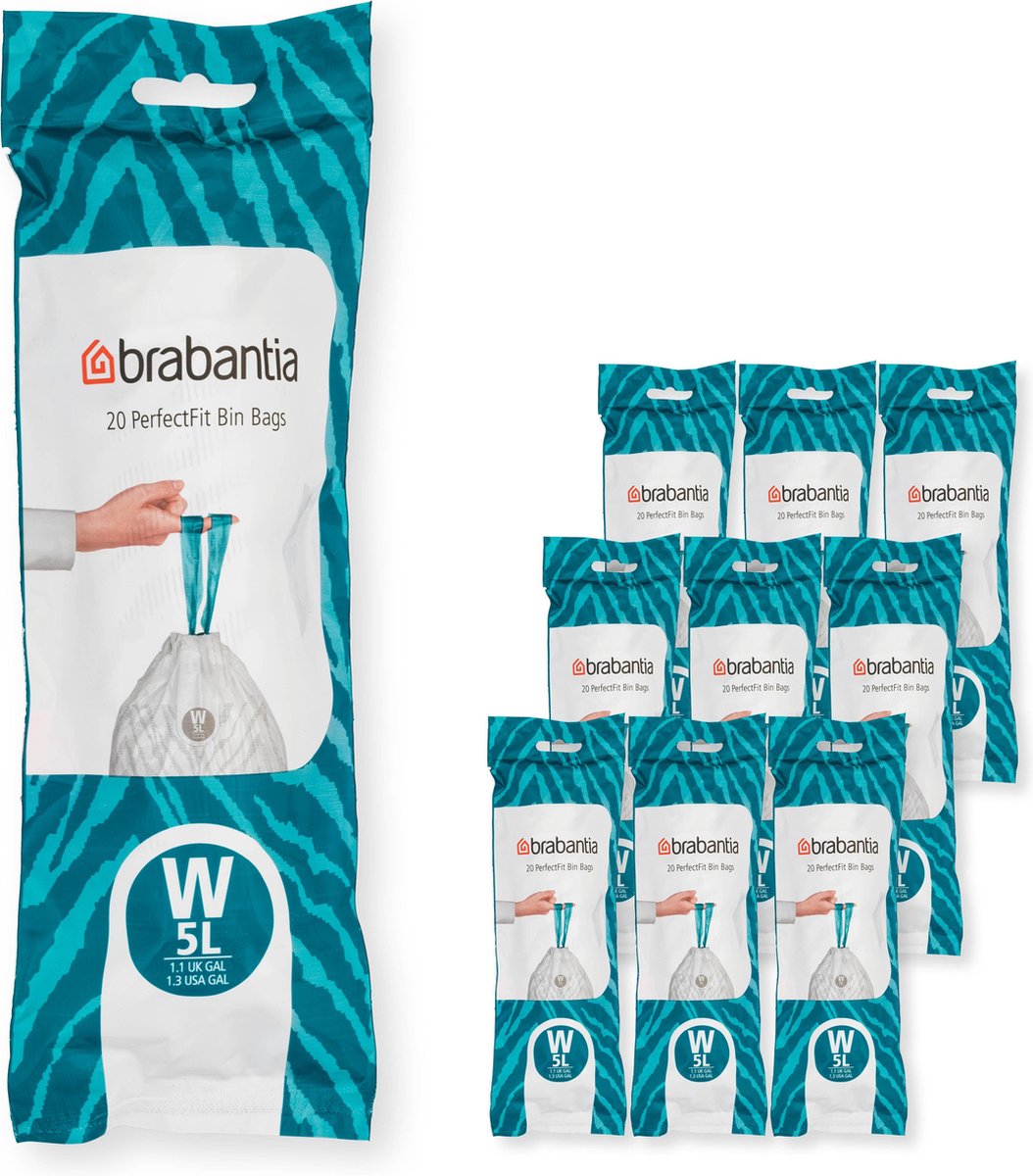 Goedkoopste Brabantia PerfectFit Vuilniszakken - 5 l - Code W - 10 rollen x 20 stuks