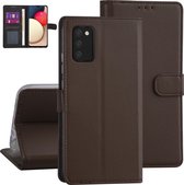 Bruin hoesje voor de Samsung Galaxy A02s - Booktype - Pasjeshouder - Magneetsluiting