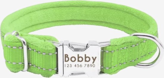 Halsband Aangepaste Pet Halsbanden Voor Kleine Medium Grote Honden Zachte Gewatteerde Halsband-Licht Groen S (20-32).