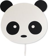 Applique chambre d'enfant, lampe en bois chambre d'enfant | Panda Zwart et blanc