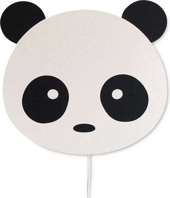 Wandlamp kinderkamer en babykamer, houten lamp kinderkamer | Zwart-witte  Panda | bol.com