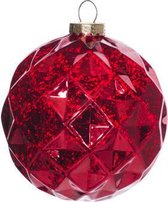 1 KERSTBAL | BORDEAUX KUNSTSTOF | 15X15XH15 | ANTIQUE DIAMOND