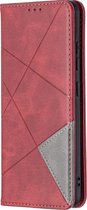 Mobigear Telefoonhoesje geschikt voor Samsung Galaxy A32 4G Hoesje | Mobigear Rhombus Slim Bookcase | Pasjeshouder voor 2 Pasjes | Telefoonhoesje voor Pinpas / OV Kaart / Rijbewijs - Rood