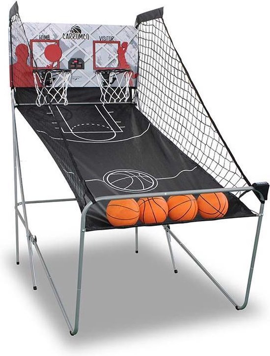 Afbeelding van het spel Basketbal Arcade Trainer met elektronische teller, stopwatch en geluid (incl. 4 basketballen maat 3)