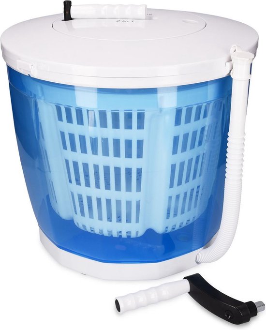 Navaris 2-in-1 mini wasmachine en centrifuge - Draagbare, niet-elektrische wasmachine/droger voor kamperen - Campingwasmachine tot 1 kilo