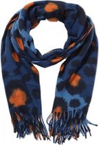 Dielay - Zachte Sjaal met Panterprint - 180x70 cm - Blauw
