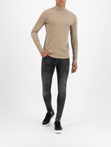 Purewhite -  Heren Slim Fit    T-shirt  - Bruin - Maat XS