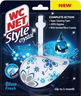 WC Net - Toiletblok - Style Crystal Blue Fresh - Met geparfumeerde Microkristallen - Tot 1 Maand Frisheid - 6 x 36,5 gram