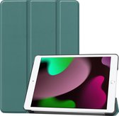 Hoes Geschikt voor iPad 10.2 2021 Hoes Luxe Hoesje Book Case - Hoesje Geschikt voor iPad 9 Hoes Cover - Donkergroen