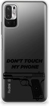 Back Case Siliconen Hoesje Xiaomi Redmi Note 10 5G Telefoonhoesje Pistol Don't Touch My Phone