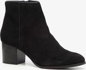 Harper suede dames enkellaarsjes - Zwart - Maat 42 - Echt leer