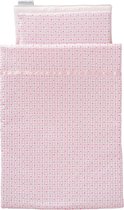 Cottonbaby - Poppenbeddengoedset - poppenmeubel - ruitjes/hartjes - roze - 51x26 cm