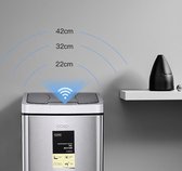 Luxaliving - Ecosmart Sensor prullenbak 6L - touch free - rvs afvalbakje  - wc prullenbak  - kantoor prullenbak - badkamer prullenbak - incl batterijen - oplaadbare batterijen