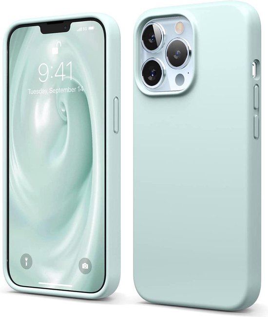 HB Hoesje Geschikt voor Apple iPhone 13 Pro Turquoise - Siliconen Back Cover