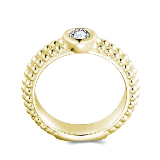 Di Lusso - Ring Tarbes - Zilver 925 - Goud - Dames - 17.00 mm
