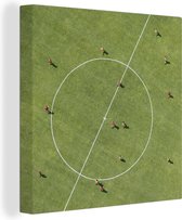 Canvas Schilderij Sport - Voetbal - Veld - 90x90 cm - Wanddecoratie