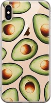 Apple iPhone XS Max Telefoonhoesje - Transparant Siliconenhoesje - Flexibel - Met Voedselprint - Avocado