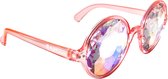 FestiLovers Caleidoscoop Spacebril - Festival Bril - Roze - Glazen Lens