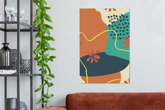 Tableau sur toile Été - Taches - Pastel - 40x60 cm - Décoration murale