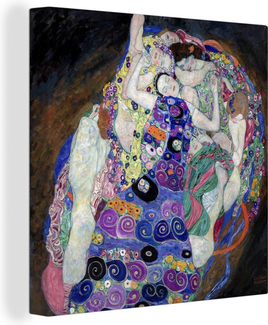 Canvas Schilderij The virgin - Gustav Klimt - 50x50 cm - Wanddecoratie