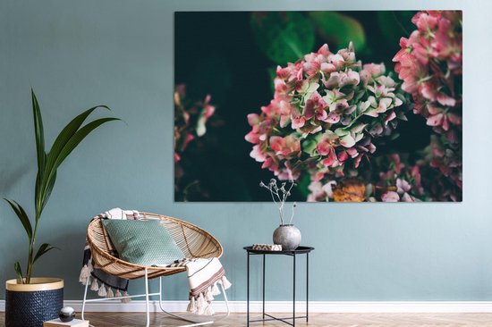 Toile Peinture Roses - Plante - Wit - 180x120 cm - Décoration murale XXL