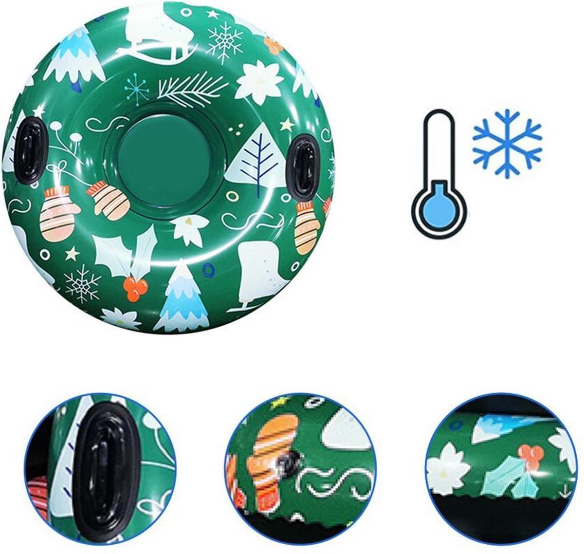 Wintersneeuwslang, verdikte opblaasbare pvc-slee voor volwassenen, modieuze, prachtige opblaasbare pvc-sneeuwslee voor skiactiviteiten buitenshuis, koffie