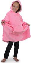 Smileify® Hoodie Deken - Fleece Deken met Mouwen - Plaid - Snuggie - Kinderen - Donker Roze