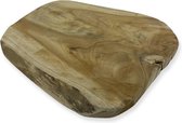 Teak hout plateau van WDMT™ | -D 35 cm | Decoratief teak hout plateau | Bruin