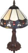 LumiLamp Tiffany Tafellamp Ø 20x34 cm Beige Kunststof Glas Tiffany Bureaulamp